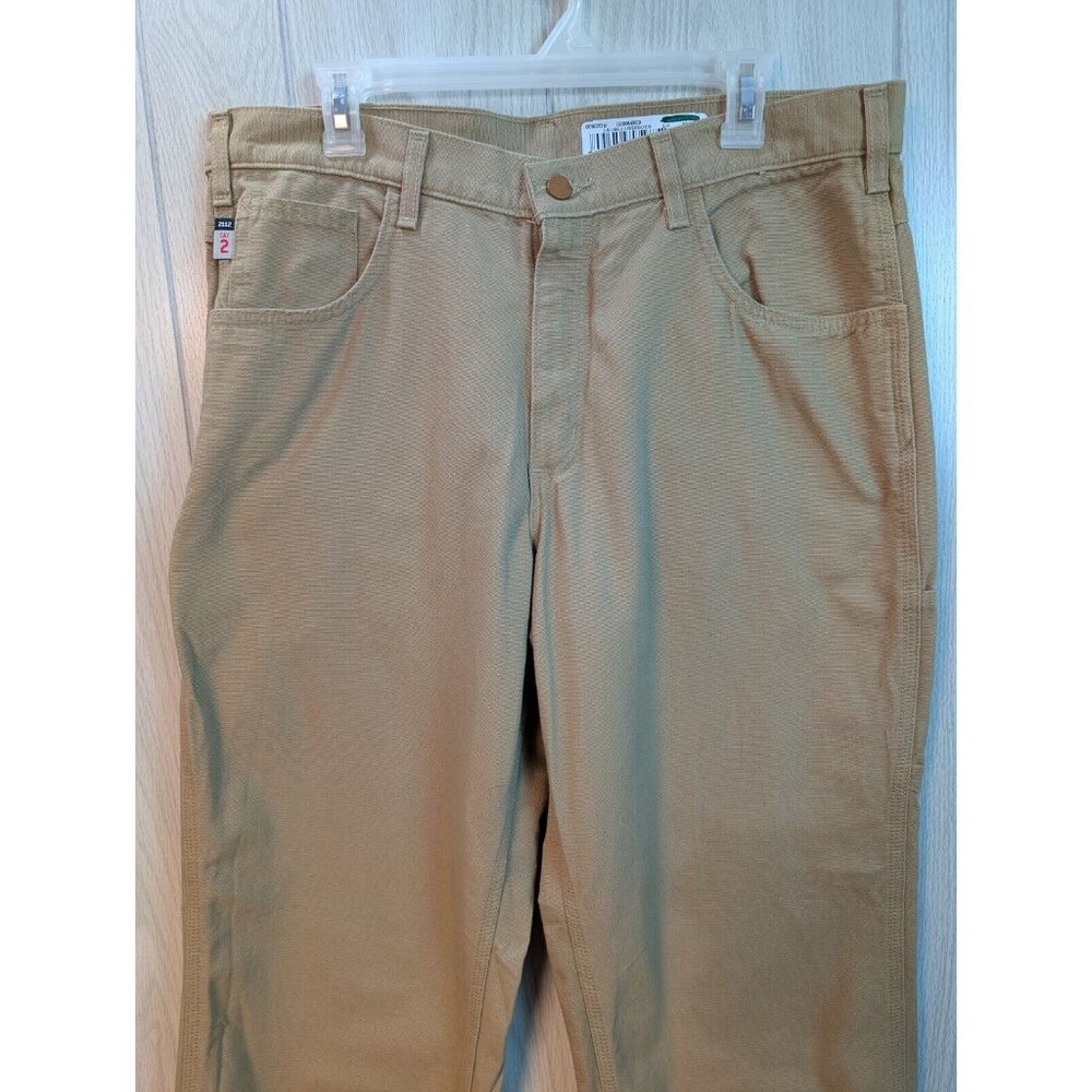 Mens 36x30 Carhartt FRB159-GKH FR Flame Resistant Canvas Pants Workwear - Picture 2 of 11